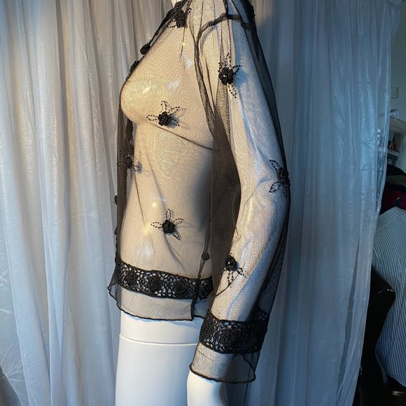 Lovely Vintage Embroidered/Beaded Top (SM) (VGUC) - Picture 5 of 11